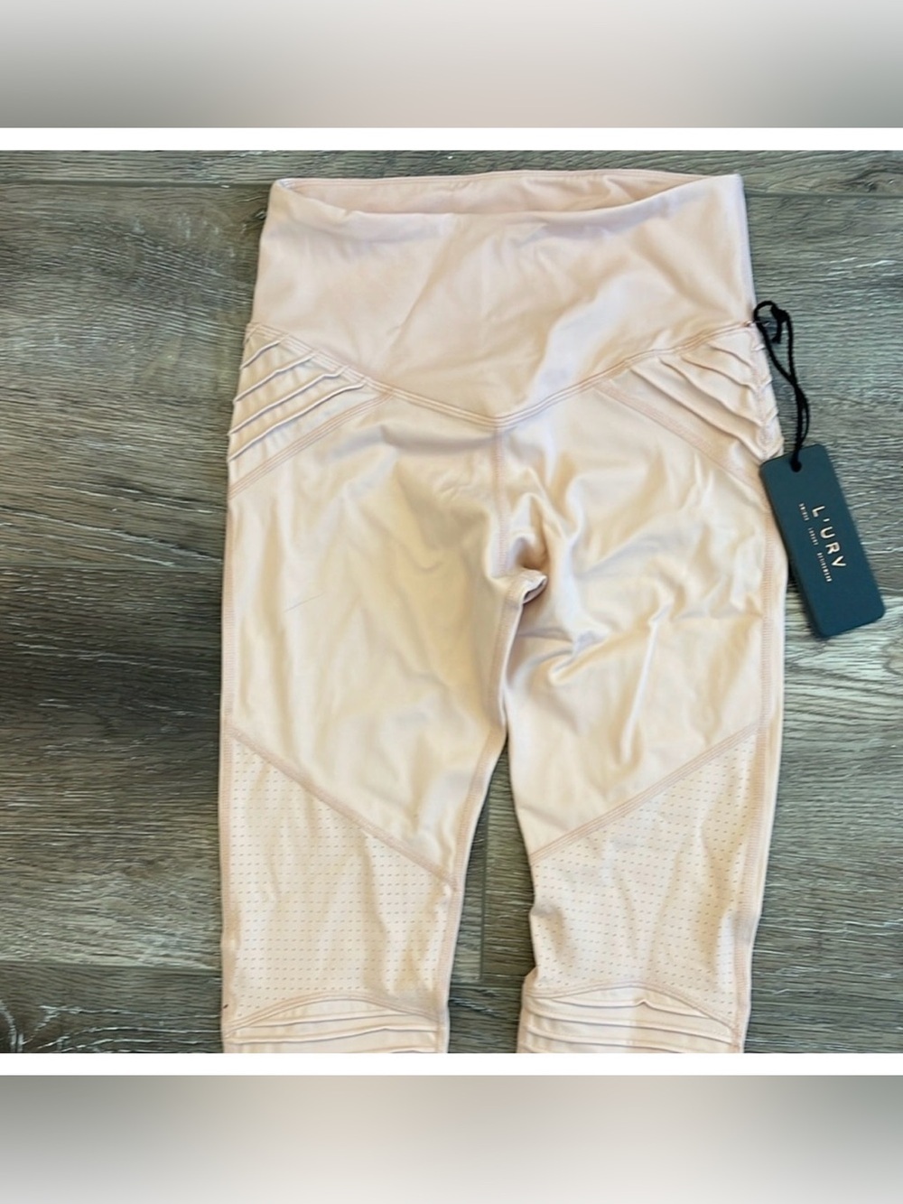 L’URV Blush Moto Leggings XS Nude Pink Mesh Panel Activewear - Picture 7 of 9